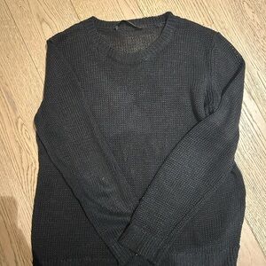 Jenni Kayne Black Linen Crewneck Sweater